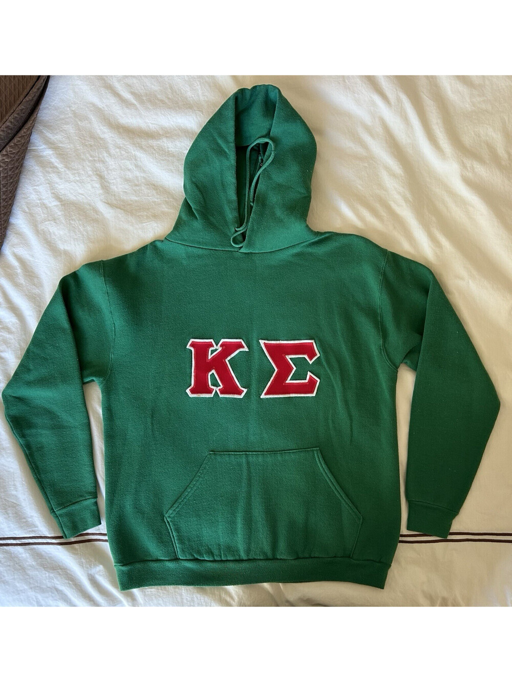 Kappa Sigma KΣ Vintage '80s Russell Athletic Hoodie (L) Greek Letters Green USA